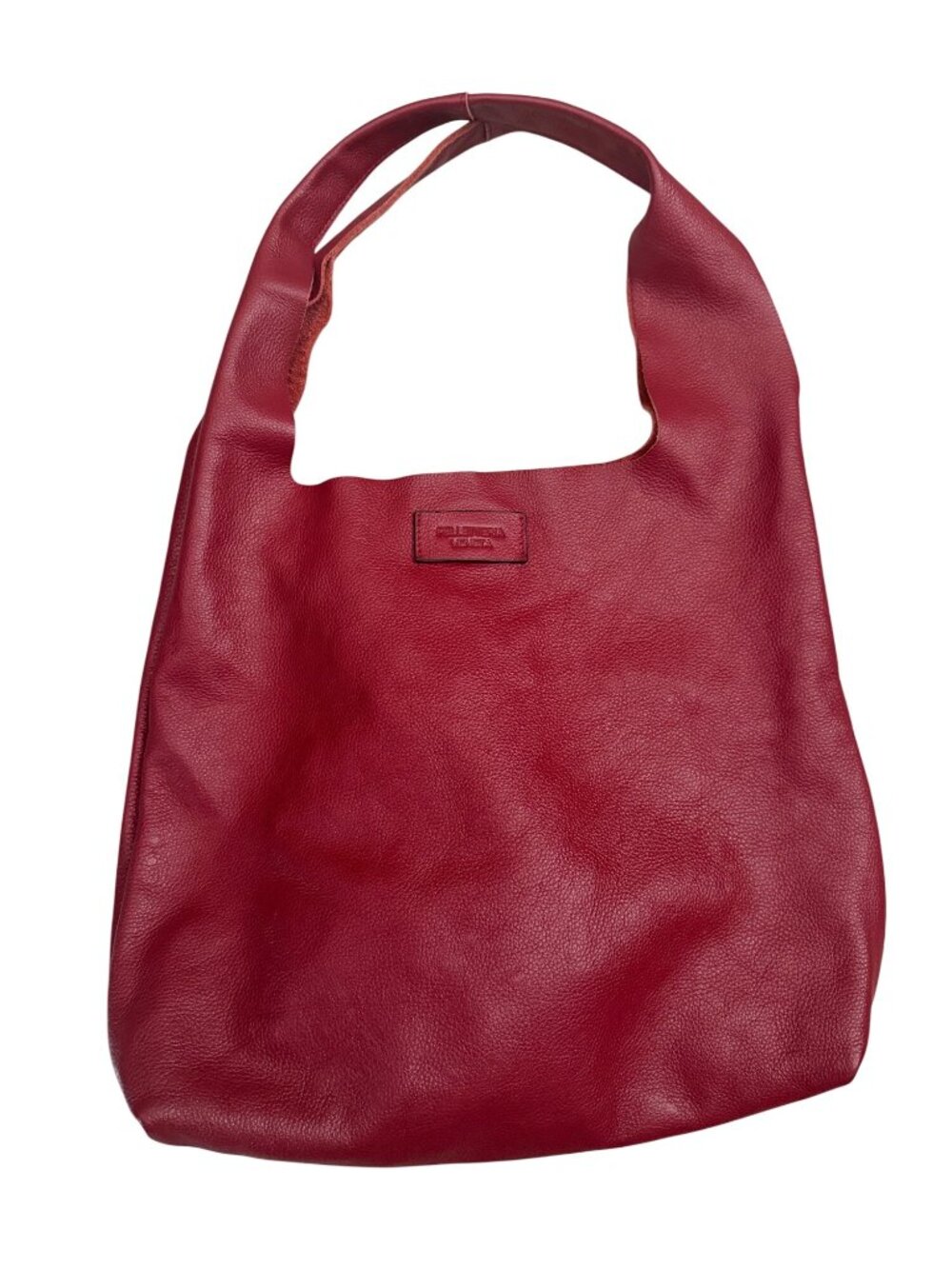 Pelleteria Veneta Red Leather Shoulder Bag With Detachable Inner Bag